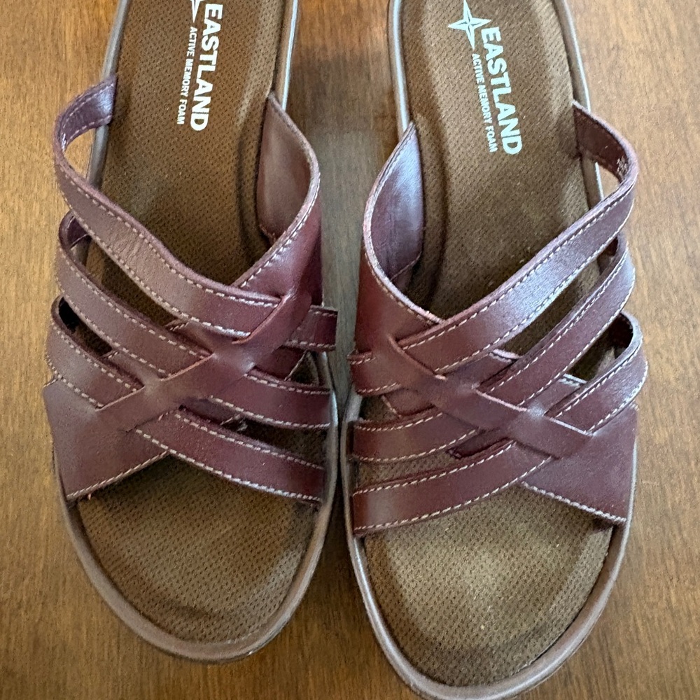 Eastland Chestnut Strappy Sandals